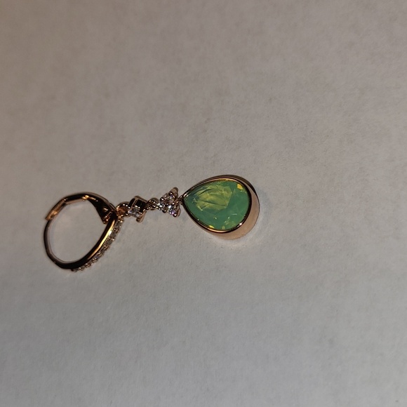 NWOT Lab Created Pacific Opal Rose Gold Plating Drop Stone Earrings Clasp Back - Picture 2 of 2